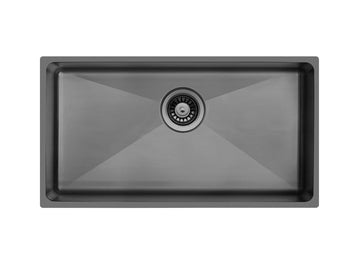 33 inch Stainless Steel Undermount Large Single Bowl Matte Black Kitchen Sink - Pro 33 Black - Sink Depot